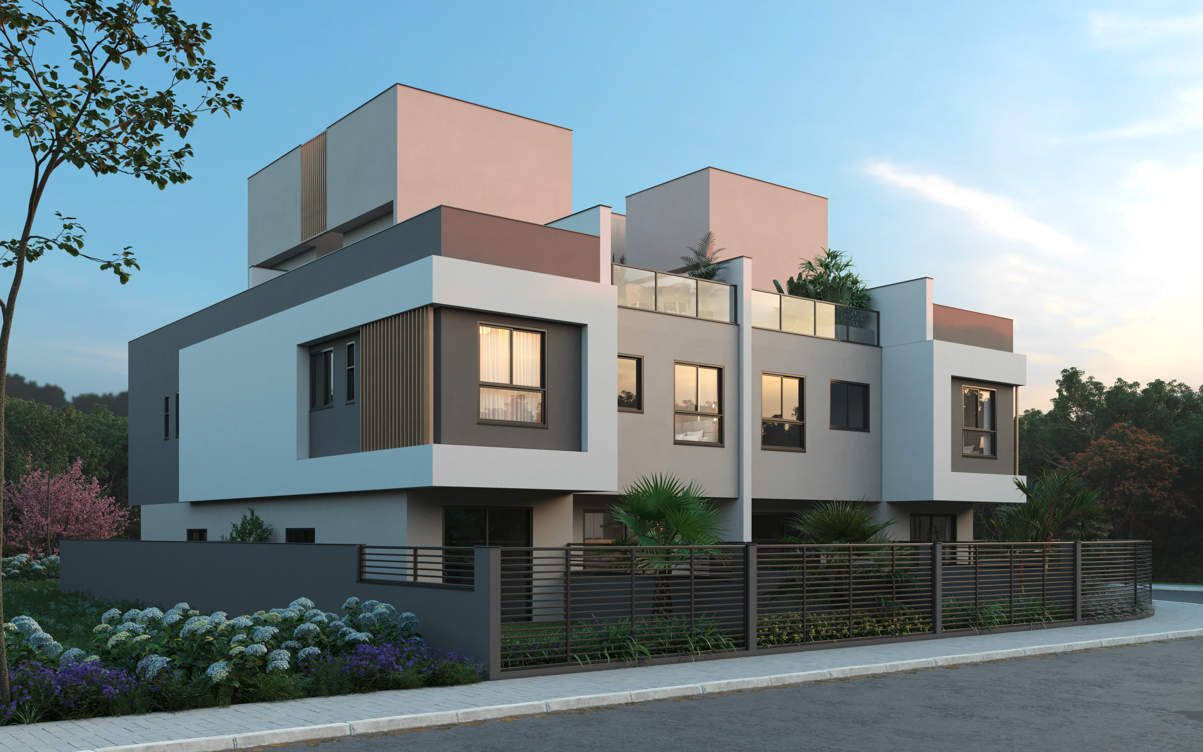 Imagem de casa com duas garagens.